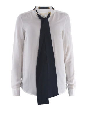 MICHAEL KORS: shirts - Self-tie silk shirt