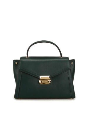 MICHAEL KORS: borse a spalla - Borsa Whitney M in pelle liscia verde scura