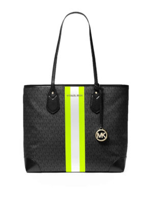 MICHAEL KORS: totes bags - Eva neon band large tote