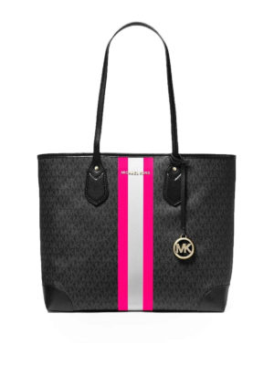 MICHAEL KORS: totes bags - Eva neon band large tote