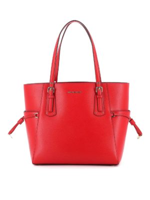 MICHAEL KORS: totes bags - Voyager small red grainy leather bag