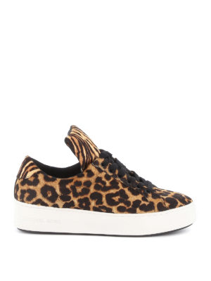 MICHAEL KORS: trainers - Mindy leopard print calf hair sneakers