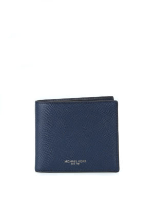 MICHAEL KORS: portafogli - Portafoglio bi-fold Harrison in saffiano blu