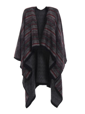 MISSONI: Mantelle e poncho - Poncho in lana jacquard a motivo etnico