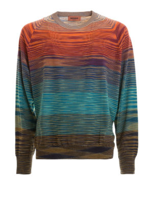 MISSONI: maglia collo rotondo - Girocollo in lana fantasia multicolore