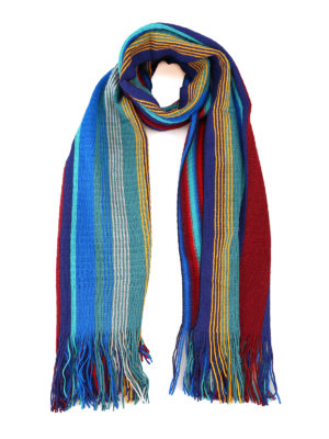 MISSONI: sciarpe e foulard - Sciarpa in misto lana a righe multicolore
