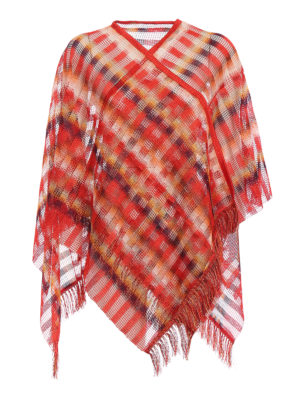 Missoni: Stoles & Shawls - Chequered viscose mesh cape