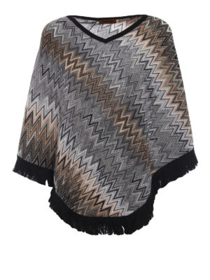 MISSONI: Stole & Scialli - Leggero poncho in lana a motivo chevron