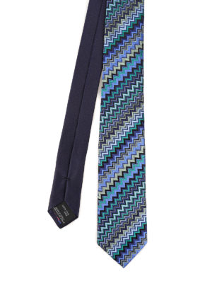 MISSONI: cravatte e papillion - Cravatta in seta con fantasia chevron