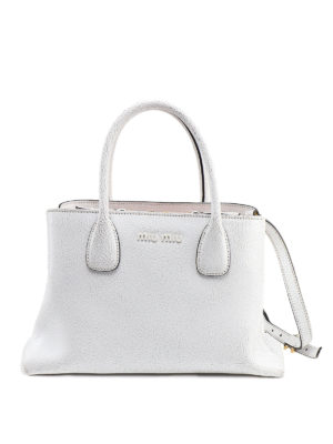 MIU MIU: bauletti - Borsa in pelle effetto craquelé