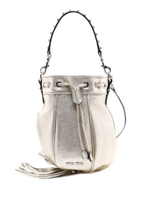 MIU MIU: Secchielli - Secchiello in pelle metallizzata