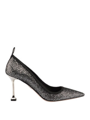 MIU MIU: scarpe décolleté - Décolleté in rete e glitter