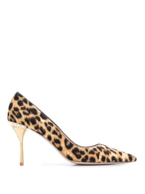 MIU MIU: scarpe décolleté - Décolleté leopardate in cavallino