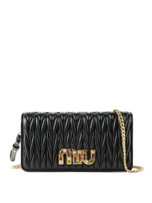 MIU MIU: borse a tracolla - Borsa mini in pelle matelassé