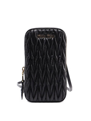 MIU MIU: borse a tracolla - Mini borsa nera in nappa matelassé