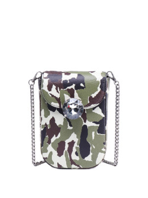 MIU MIU: borse a tracolla - Mini bag in pelle camouflage con cristallo