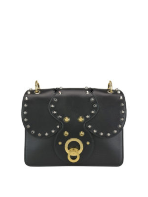 MIU MIU: borse a tracolla - Borsa a mano con borchie oro e argento