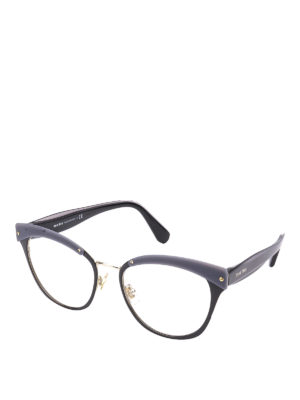MIU MIU: Glasses - Cat eye purple and black eyeglasses
