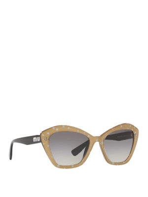 MIU MIU: sunglasses - Star patterned cat-eye sunglasses