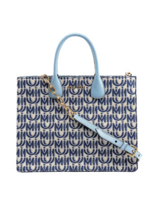MIU MIU: shopper - Borsa shopping in tessuto jacquard con logo