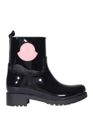 MONCLER: ankle boots - Logo patch rubber boots