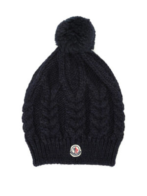 MONCLER: berretti - Berretto a trecce con pompon