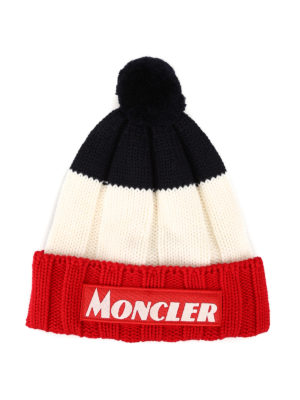 MONCLER: berretti - Berretto in lana color block