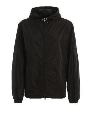 MONCLER: casual jackets - Alexandrite hooded black windbreaker
