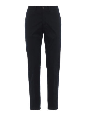 MONCLER: pantaloni casual - Pantaloni semplici in cotone stretch