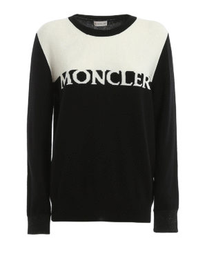 MONCLER: Suéteres con cuello pico - Suéter Cuello Redondo - Negro
