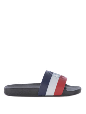 MONCLER: ciabattine mare - Ciabatte Basile con fascia tricolore