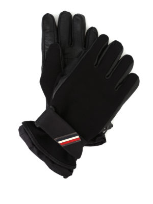 MONCLER GRENOBLE: guanti - Guanti in tessuto tecnico stretch e pelle