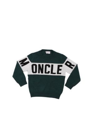 MONCLER JR: knitwear - Green virgin wool pullover