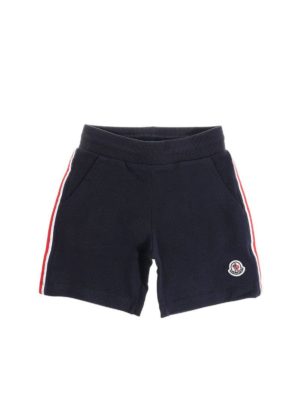 MONCLER JR: shorts - Blue fleece bermuda