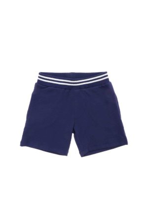 MONCLER JR: shorts - Cotton fleece bermuda in blue