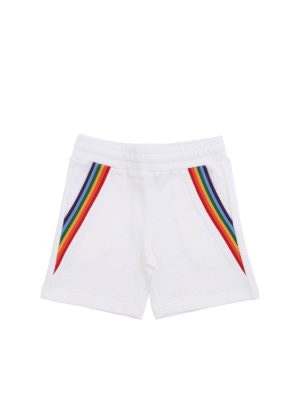 MONCLER JR: shorts - White shorts with rainbow stripes