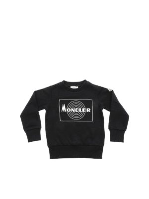 MONCLER JR: Sweatshirts & Sweaters - Black sweatshirt with logo