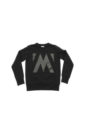 MONCLER JR: Sweatshirts & Sweaters - Black sweatshirt with logo print