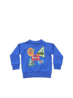 MONCLER JR: Sweatshirts & Sweaters - Electric blue sweatshirt with logo prints
