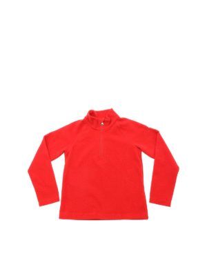 MONCLER JR: Sweatshirts & Sweaters - Red fleece sweatshirt with logo