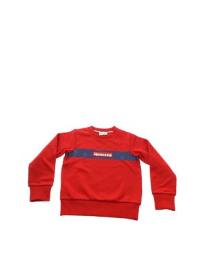 MONCLER JR: Sweatshirts & Sweaters - Red sweatshirt with logo patch