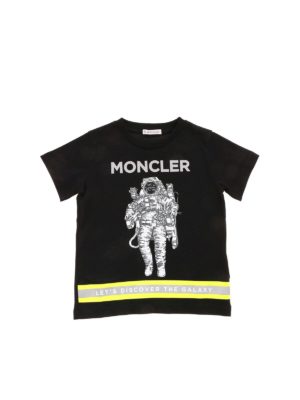 MONCLER JR: t-shirts - Astronaut print T-shirt in black
