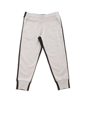 MONCLER JR: trousers - Bicolor logo patch pants