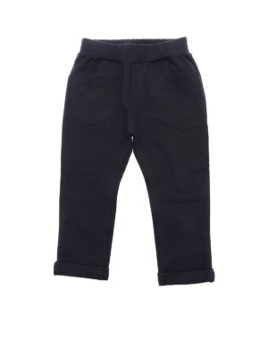 MONCLER JR: trousers - Moncler Jr blue trousers with turn ups