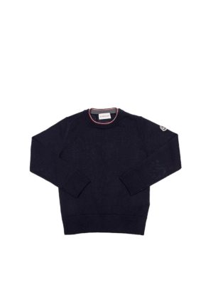 MONCLER JR: Turtlenecks & Polo necks - Blue virgin wool pullover