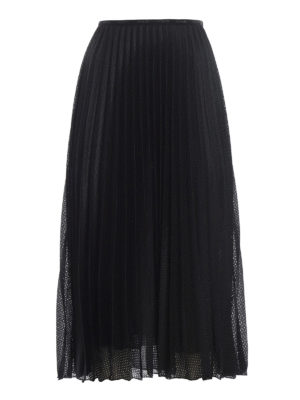 MONCLER: Knee length skirts & Midi - Pleated tech fabric skirt