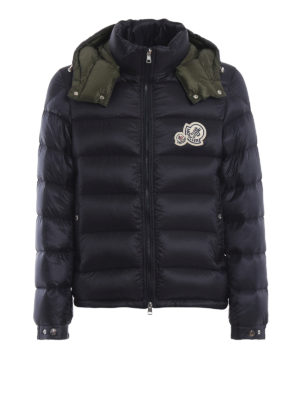 MONCLER: giacche imbottite - Piumino Bramant blu con cappuccio