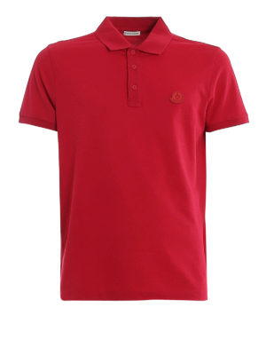 MONCLER: polo shirts - Rubber logo cotton polo