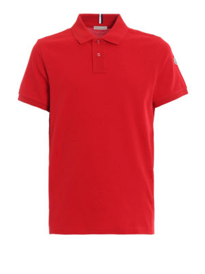 MONCLER: polo shirts - Striped collar detail polo shirt