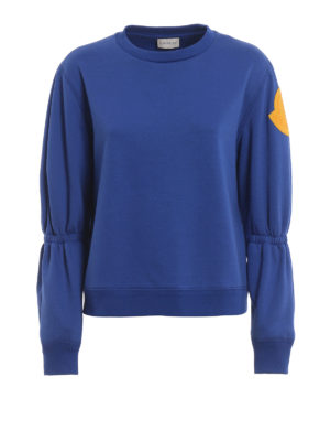 MONCLER: Felpe e maglie - Felpa over con patch logo in feltro